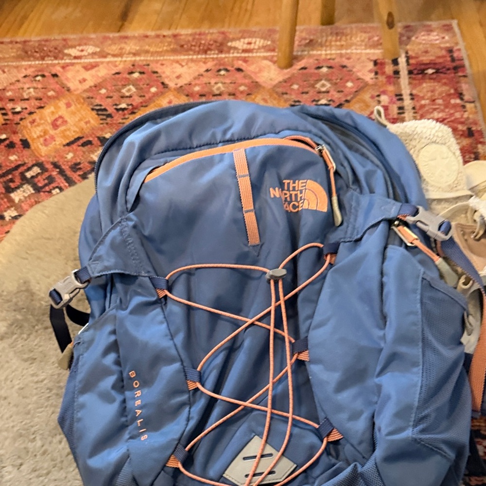 The North Face Blue and Orange Backpack